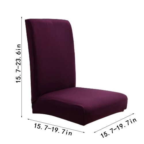 Set effen, elastische stoelhoezen voor eetkamerstoelen met 2