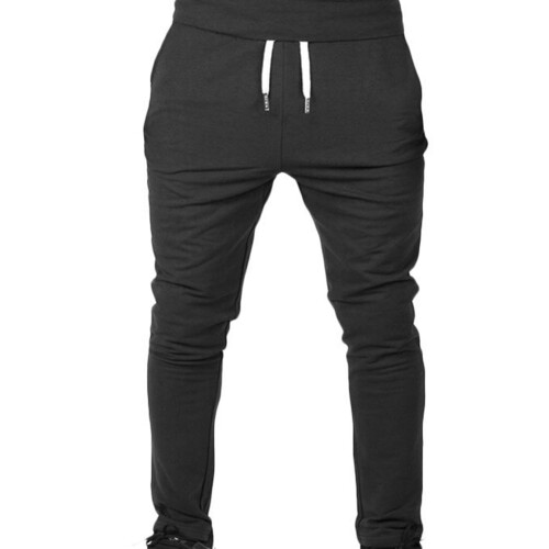 Men's Slim Fit Black Running Pants XL 1