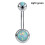 Opal Stone Stainless Steel Belly Button Ring Light Green 1 1
