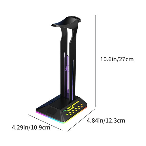 RGB Headphone Stand with 2 USB Charging Ports 2