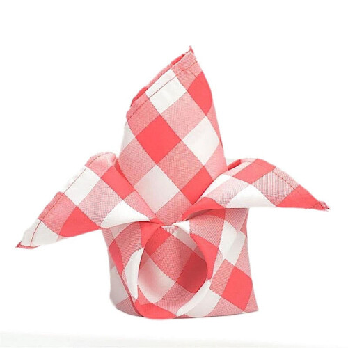 BalsaCircle Polyester-Servietten, rot-weiß kariert, 20 Stück 2