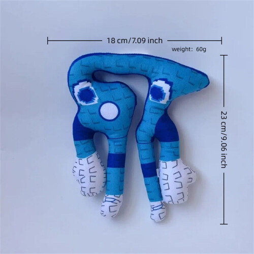 Peluche CYBIBO bleue style pixel, poupée chiffre 23 cm 1