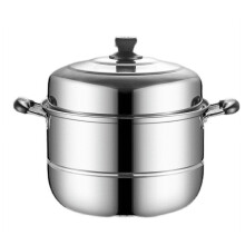 Stainless Steel Double-Layer Steamer Pot 28 cm Induction