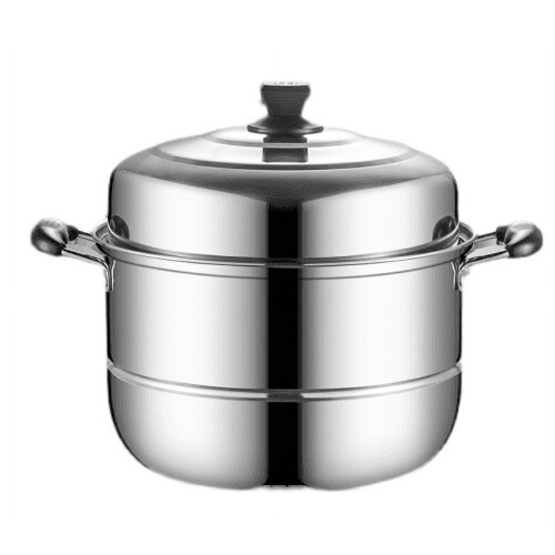 Stainless Steel Double-Layer Steamer Pot 28 cm Induction