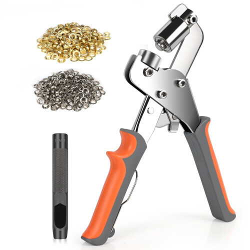 Kit de ferramentas para ilhós de 3/8" com furador e 500 ilhós.