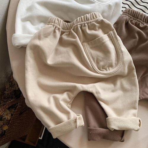 Baby pants mid-rise solid stripe thin summer 1