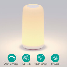 Lampe de chevet tactile LED RGB à intensité variable (3 niveaux)