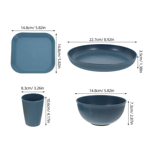 Essteller-Set, bruchfest, Camping, 1 Set 1