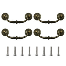 Ensemble de 4 poignées à bascule en bronze antique