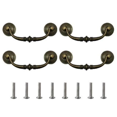 Ensemble de 4 poignées à bascule en bronze antique
