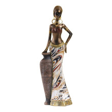 Statuette de femme africaine en résine, style tribal vintage