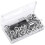 240 Set Kit Occhielli Occhielli Occhielli, Kit Occhielli Occhielli da 1/2 Pollice con Strumenti e Scatola Portaoggetti Argento 3