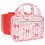 Lancheira térmica rosa com bolsos com zíper. 1