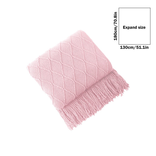 Knitted Blanket with Soft Fringe 150x200cm 2