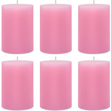 Rosa blockljus oparfymerade droppfria 2,75 x 4 tum 6-pack