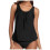 Dames tankinitop met beugel, gedraaide V-hals, push-up effect en plooien 1