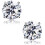 CZ stud earrings 18K white gold plated sterling silver 1