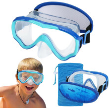 Óculos de natação infantis com protetor nasal, para crianças de 6 a 14 anos.