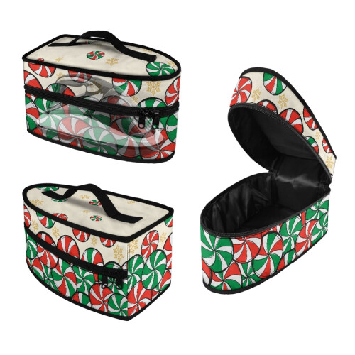 Sac de Noël en polyester avec motif cannes de Noël