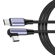 Cabo USB-C para USB-C com carregamento rápido de 100 W e 1 m de comprimento.