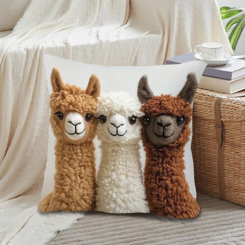 Set de perne cu imprimeu animal, material moale, 45x45 cm