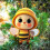 Yellow Acrylic Bee Ornament 3.1 inch 6
