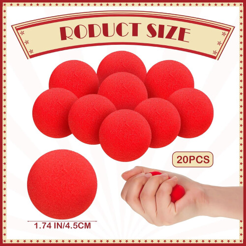 Conjunto de Bolas Mágicas de Esponja Vermelha - Adereços Macios - 20 Peças 2