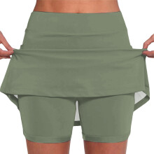 Women's High-Waist Floral Skorts with Inner Shorts Size XXXL