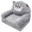 Children's Armchair Elephant Shape Grey Plush 1 Set 6