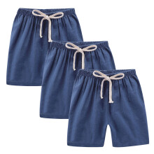 Kids Shorts Cotton Linen 3-Pack Navy 7-8 Years