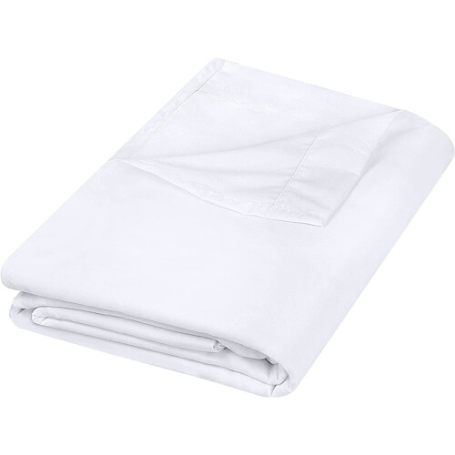 Drap plat Queen blanc en microfibre brossée (1 paquet)