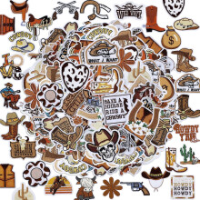 Halloween Western Aufbügelaufnäher Vintage Cowboy Braun 80 Stück