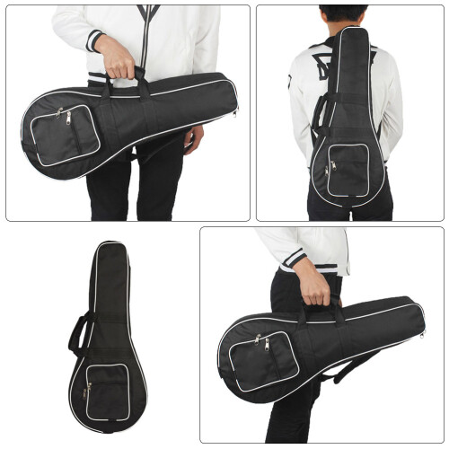 Black Mandolin Gig Bag Zipper Lightweight 1pc 2