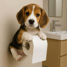 Toiletrolhouder in de vorm van een puppy (1 stuk)