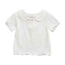 Toddler Girls Ruffle Cotton Tee White 12-24 Months