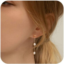 Gold Plated Pearl Drop Earrings for Women Hypoallergenic