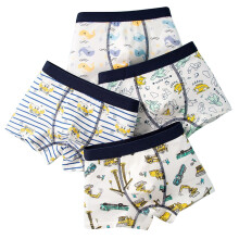 Kids' Cotton Boxer Briefs with Crab Print, White, 6-7 Years