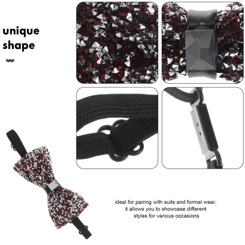 Men's Glitter Bow Tie with Rhinestone and Sequin Design 2