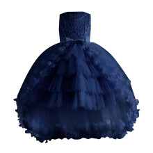 Mouwloze prinsessenjurk met bloemenprint voor meisjes, versierd met parels.