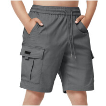 Boys School Uniform Shorts Gray Jogger Cargo Style 5-6 Years