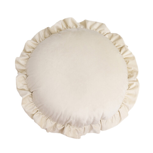 Round Cushion Soft Breathable Throw Pillow White 1