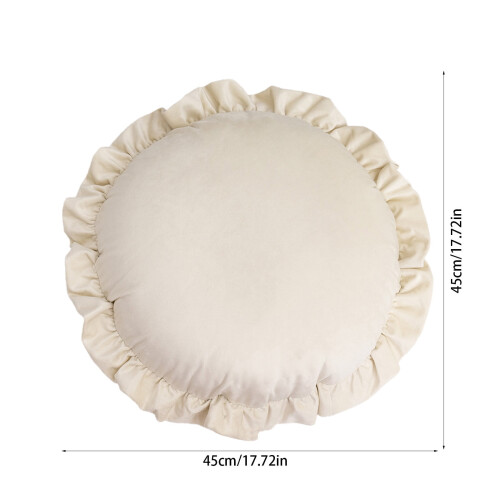 Round Cushion Soft Breathable Throw Pillow White 2