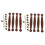 Leather Handle Hinges Silver Brown Cabinet Knobs Set of 2 4