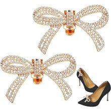 Gold Rhinestone Shoe Clips 2 pcs