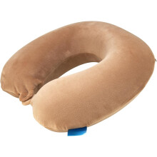 Reiskussen van fleece, U-vormig, traagschuim, kaki