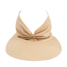 Dames zomer zonneklep hoofdband beige elastisch