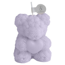 Vela de cera de soja con aroma a rosas, forma de oso, 1 unidad.