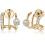 14K Gold Plated Triple Huggie Stud Earrings 1
