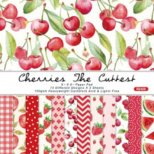 Papel para scrapbook com tema de frutas, 15x15cm (6x6 polegadas), 24 folhas.