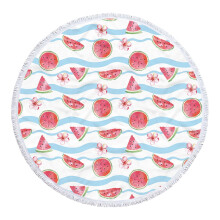 Rond strandhanddoek van microvezel, 152 cm, sneldrogend, watermeloenprint